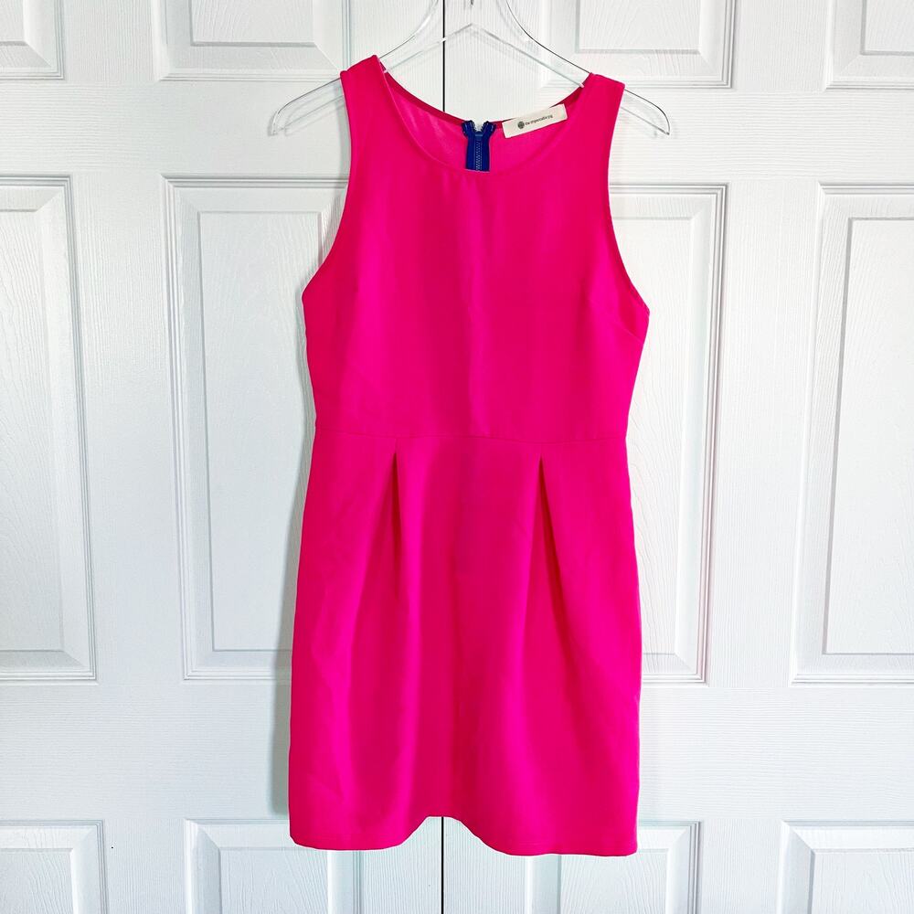 The Impeccable Pig Neon Pink Sheath Dress Cocktail Party Barbiecore Dopamine Y2K